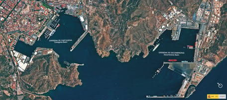 Ilustración 5. Imagen aérea Dársenas del Puerto de Cartagena. Aporte APC. (1)
