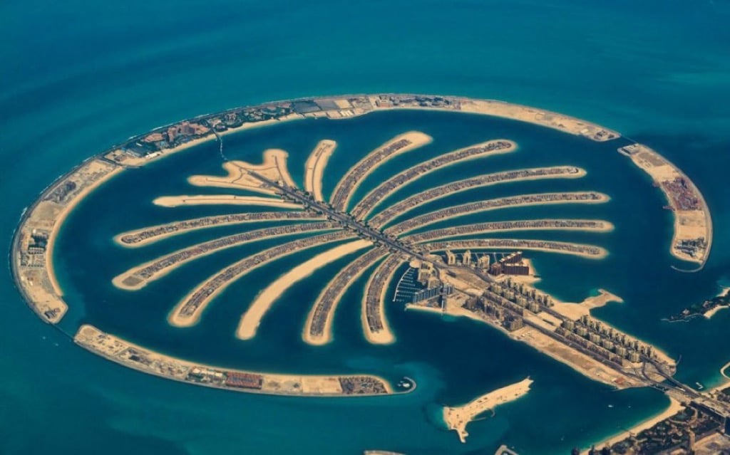 La isla artificial Palm Jumeirah.